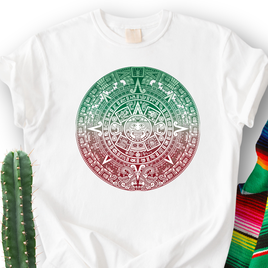 Aztec Calendar Tri-Color T-shirt