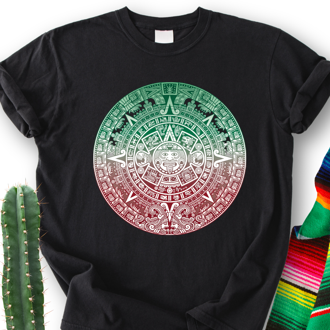 Aztec Calendar Tri-Color T-shirt