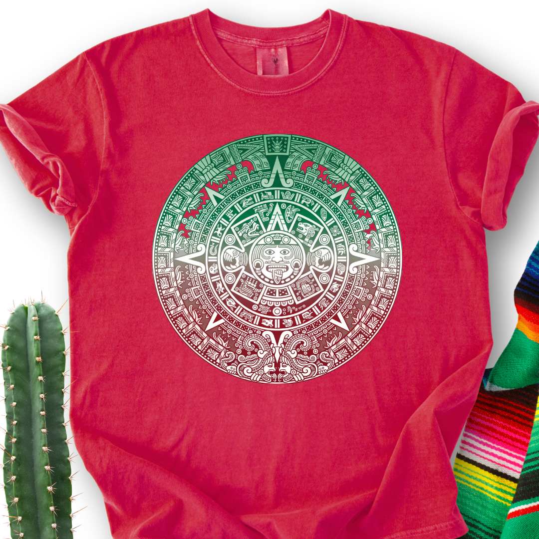 Aztec Calendar Tri-Color T-shirt